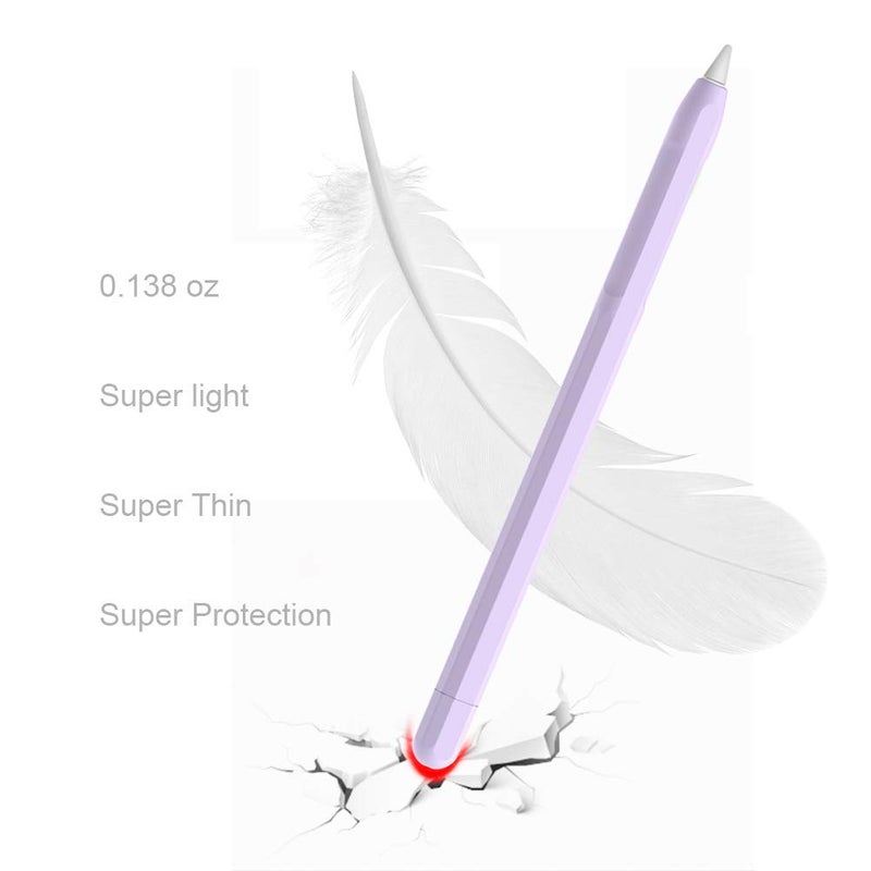 YINVA Apple Pencil 2nd Gen Case with Grip & Protective Nib Cover (Purple) - Image 3